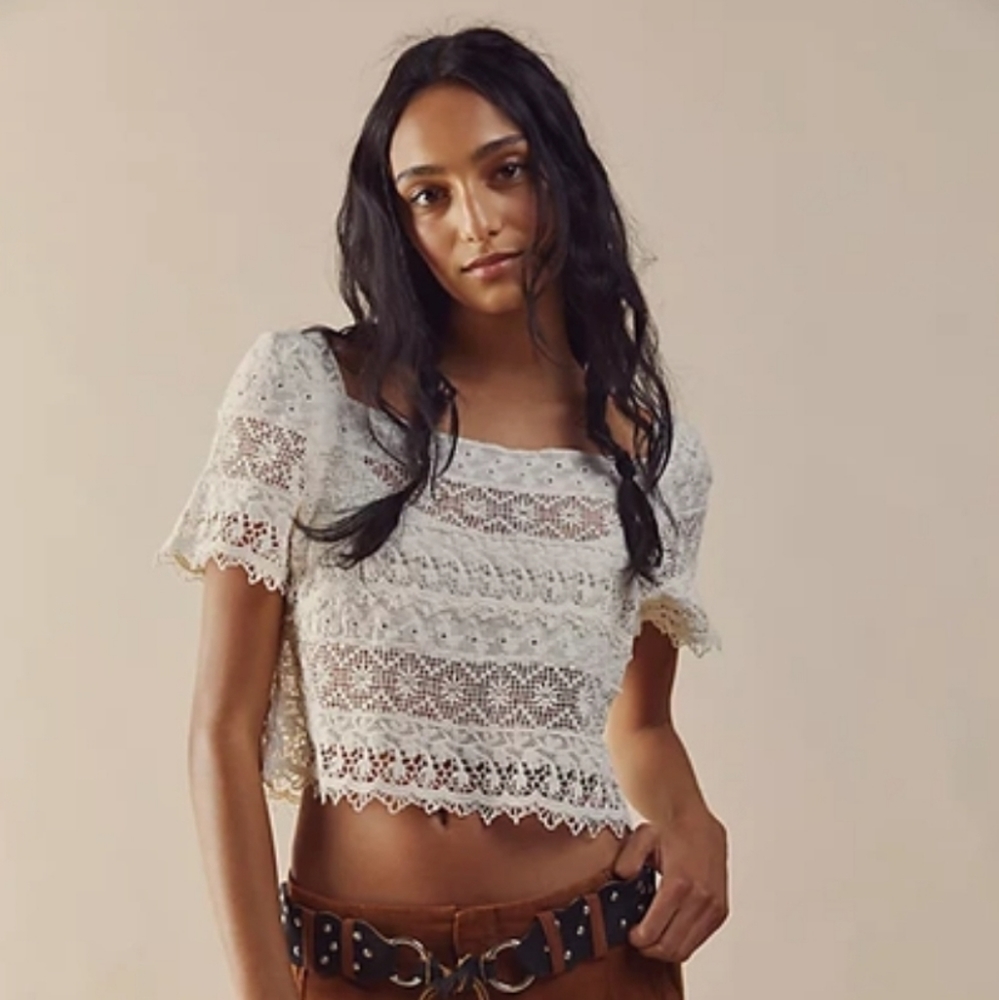 Free People Crochet/ Lace top